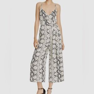 Aqua Brand New Snake Print Jumpsuit with Front Tie
